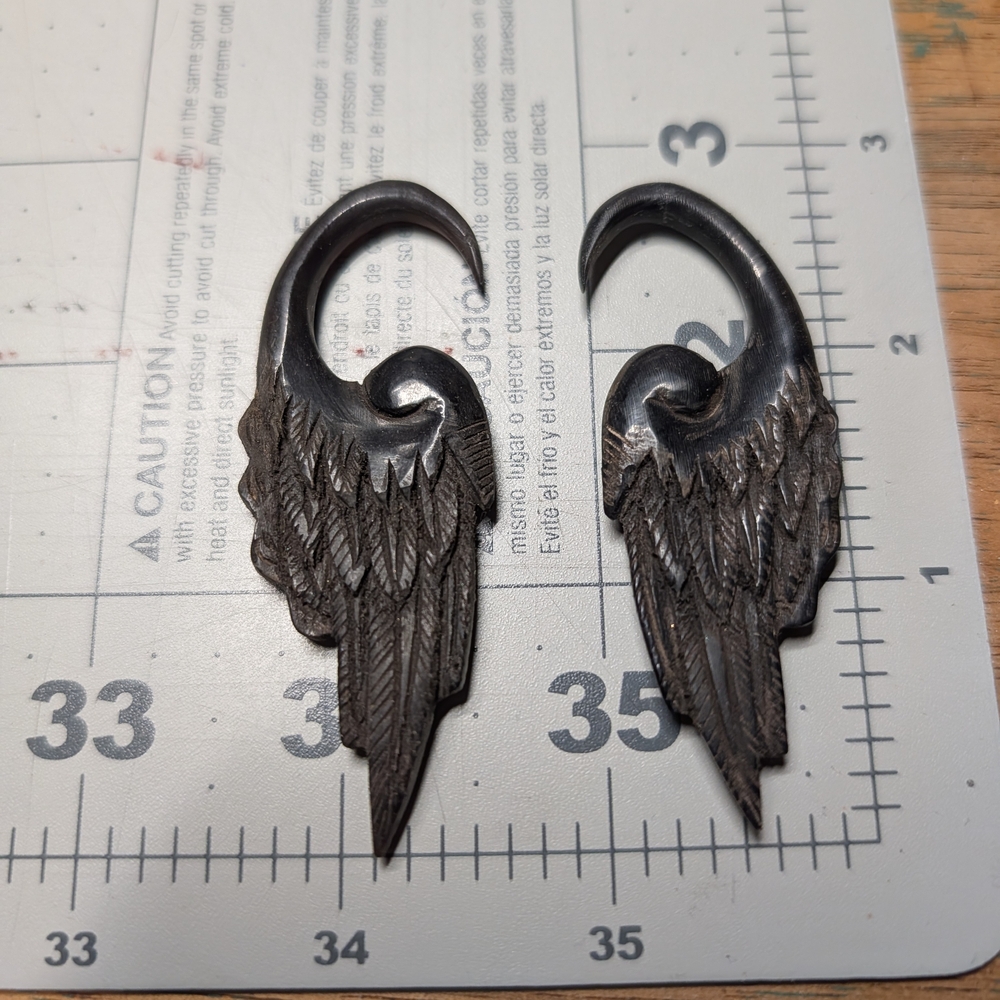 Black Winged Earrings
